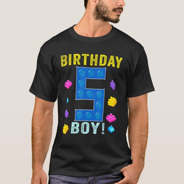 T-shirt 5e anniversaire 5 ans Bâtiment de 5 ans Garçons (Devant)
