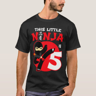 T-shirt 5e anniversaire 5 ans Enfants Fête Petit Ninja 5
