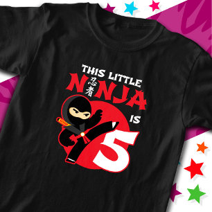 T-shirt 5e anniversaire 5 ans Enfants Party Little Ninja 5