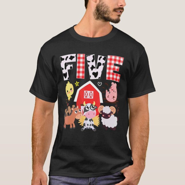 T-shirt 5e anniversaire 5 ans ferme thème Animaux Birmanie (Devant)