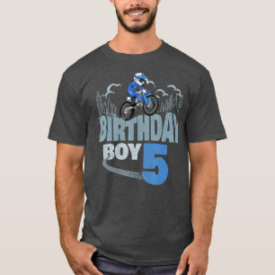 T-shirt 5e anniversaire Boy Dirt Bike Motocross 5 ans B