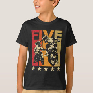 T-shirt 5e anniversaire Cadeau Dirt Vélo 5 ans Motocross 