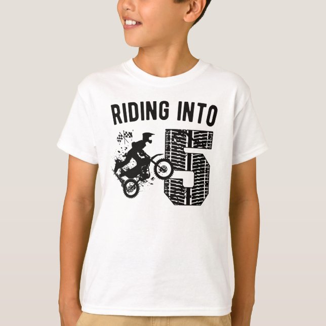 T-shirt 5e anniversaire Cadeau Dirt Vélo 5 ans Motocross (Devant)