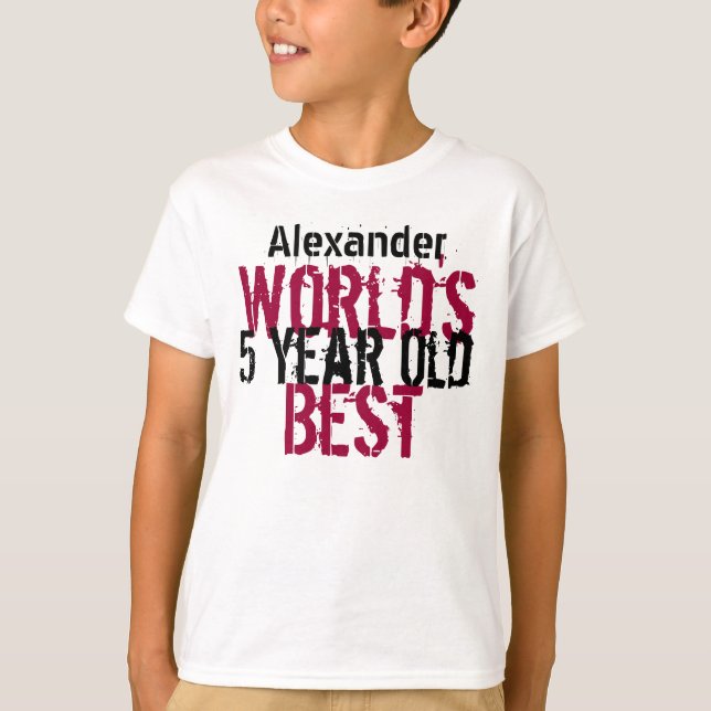 T-shirt 5e anniversaire cadeau World's Meilleur garçon de  (Devant)