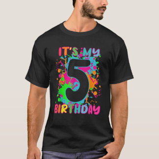 T-shirt 5e anniversaire de la peinture éclaboussures enfan
