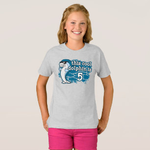 T-shirt 5e anniversaire de l'enfant Ce dauphin Cool est ci