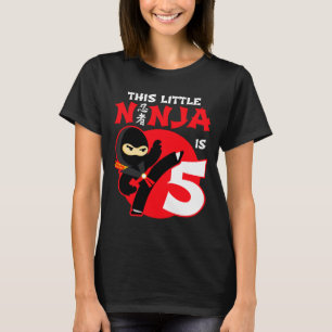 T-shirt 5e anniversaire Enfants de 5 ans Fête Petit Ninja