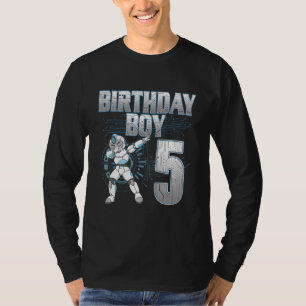 T-shirt 5e anniversaire garçon Dabbing Robot 5 ans Anniver