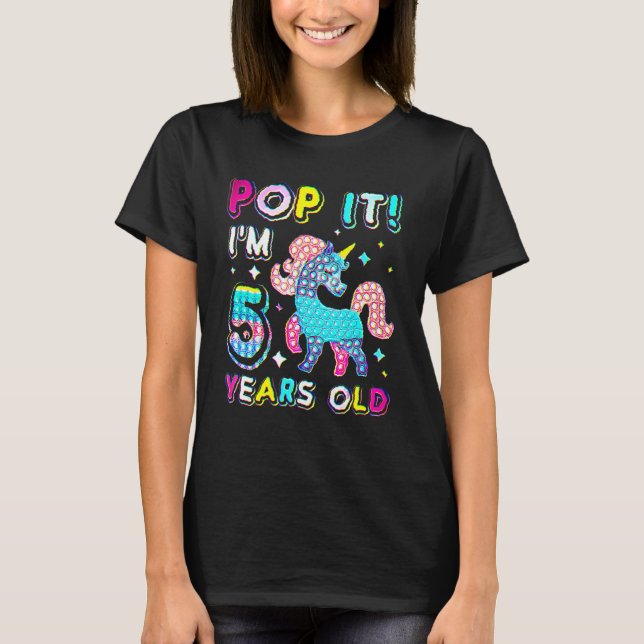 T-shirt 5e anniversaire Jouet Fidget Pop It Anniversaire F (Devant)