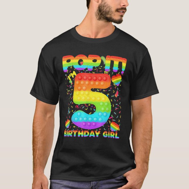 T-shirt 5E Anniversaire Jouet Fidget Pop It Anniversaire F (Devant)