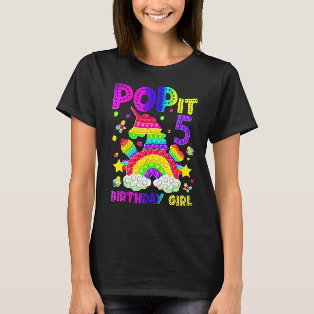 T-shirt 5e anniversaire Jouet Fidget Pop It Anniversaire F (Devant)