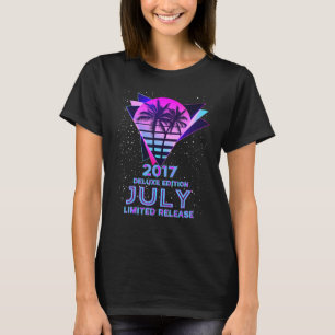 T-shirt 5e anniversaire Juillet 2017 80s Vintage Palm Tree