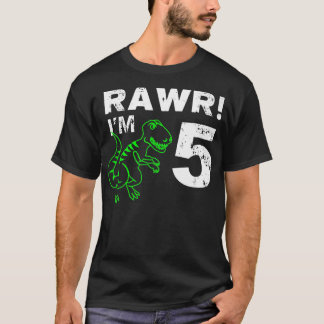 T-shirt 5e Anniversaire Rawr Im 5 Anniversaire Dinosaur