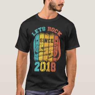 T-shirt 5e anniversaire Vintage 2018 Retro 5 ans Guitare