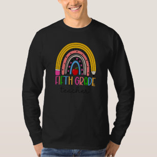 T-shirt 5e Professeur de cinquième année Crayon Arc-en-cie