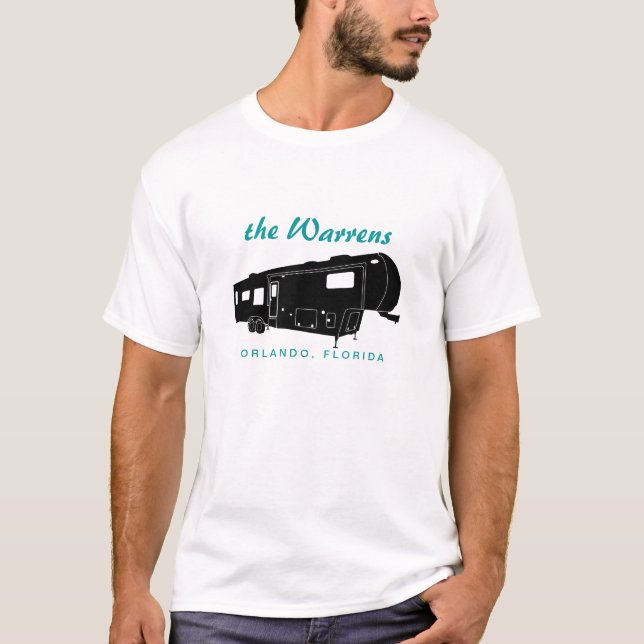 T-shirt 5ème Graphique de silhouette de la roue rv (Devant)