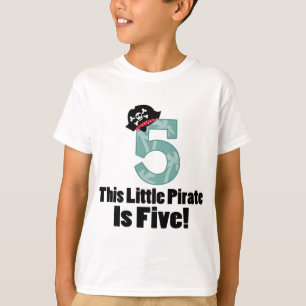 T-shirt 5ème pirate mignon d'anniversaire