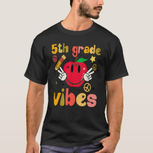 T-shirt 5ème Vibes de cinquième année Face Rétro Enseignan