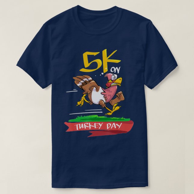T-shirt 5K Jour De La Turquie Race Thanksgiving Pour Turqu (Design devant)