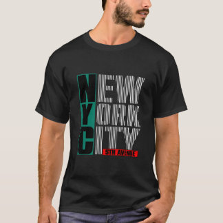 T-shirt 5th AVENUE New York City GREEN Art Design