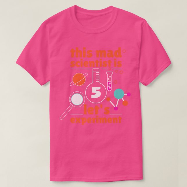 T-shirt 5th Birthday Five Bday Science Mad Scientist Chemi (Design devant)