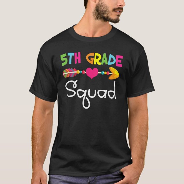 T-shirt 5th Fifth Grade Squad Back To School Teacher Stude (Devant)