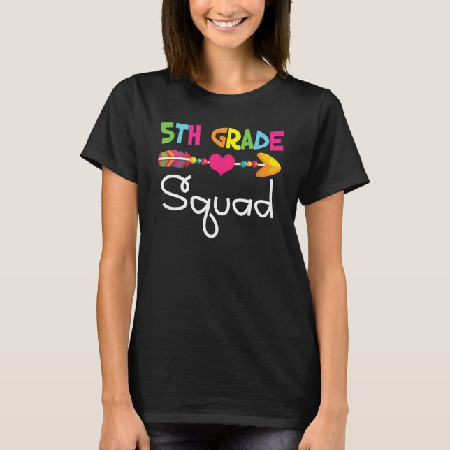 T-shirt 5th Fifth Grade Squad Back To School Teacher Stude (Devant)