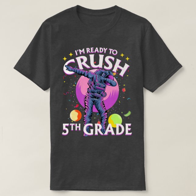 T-shirt 5th Grade Dabbing Astronaut Back to School Im Read (Design devant)