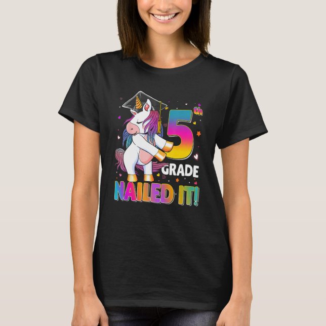 T-shirt 5th Grade Funny Unicorn Graduate Happy Last Day Of (Devant)