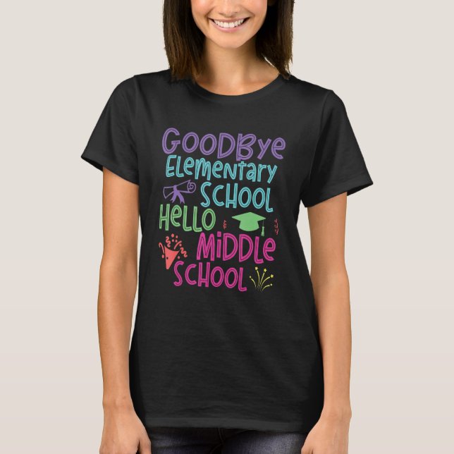 T-shirt 5th Grade Graduation Elementary School Hello Middl (Devant)