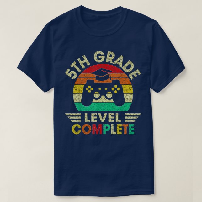 T-shirt 5th Grade Graduation Level Complete Video Games Bo (Design devant)