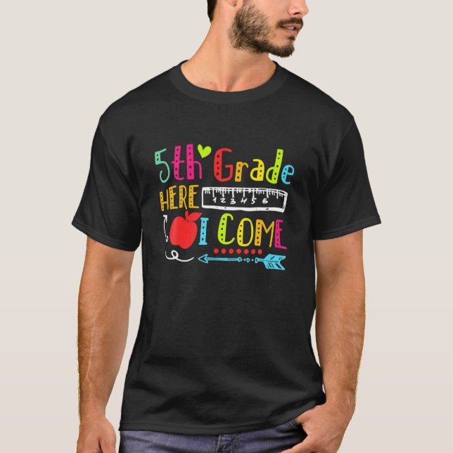 T-shirt 5Th Grade Here I Come T Back To School Gift (Devant)