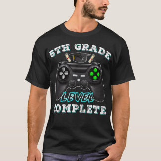 T-shirt 5th Grade Level Complete Funny Gamer 5 Grade