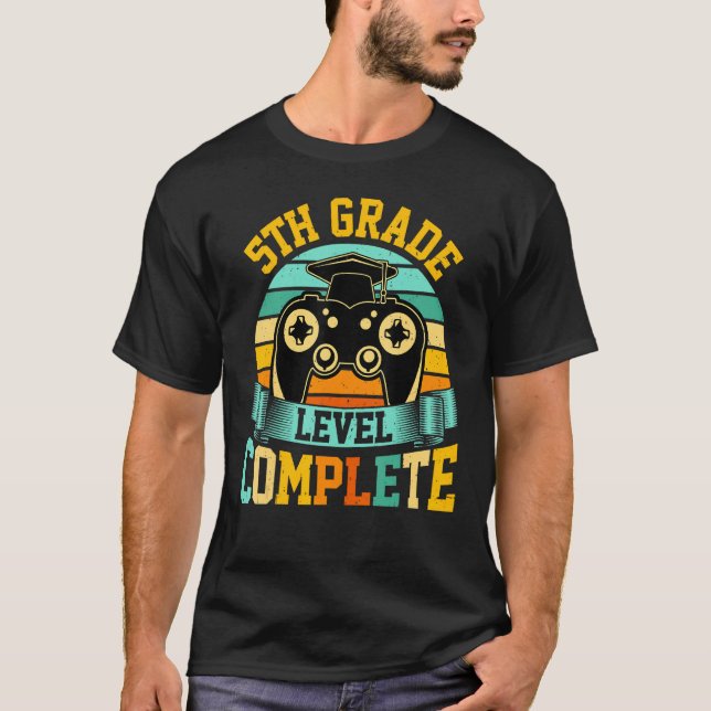 T-shirt 5th Grade Level Complete  Video Gaming Gamer Gradu (Devant)
