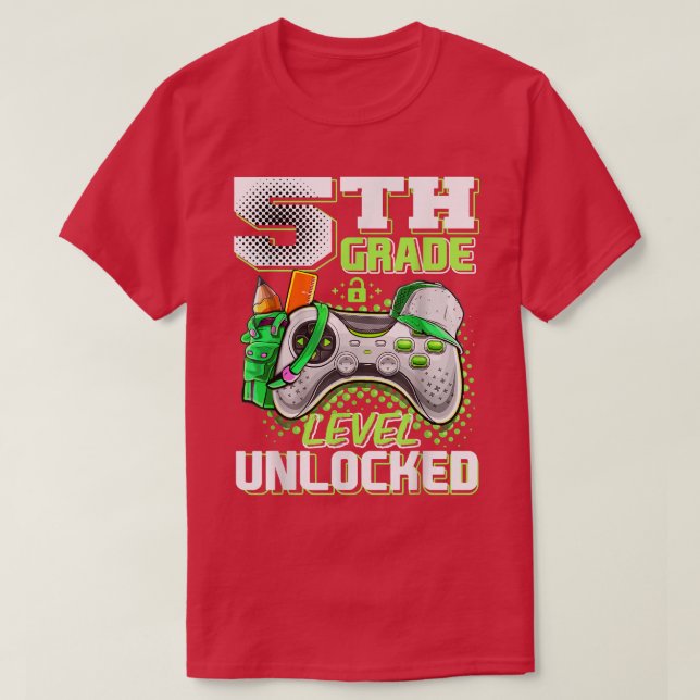 T-shirt 5th Grade Level Unlocked Funny Back To School Vide (Design devant)