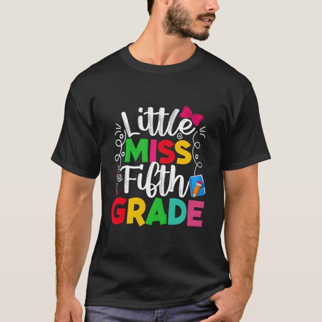 T-shirt 5Th Grade Little Miss Back To School Students (Devant)