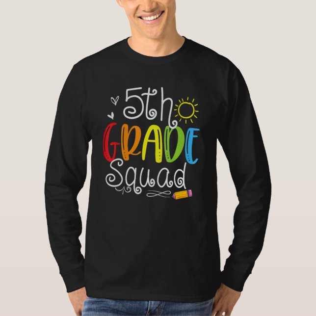 T-shirt 5th Grade Squad Fifth Teacher Student Team Back To (Devant)