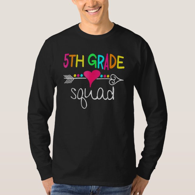 T-shirt 5th Grade Squad Fifth Teacher Student Team Back To (Devant)