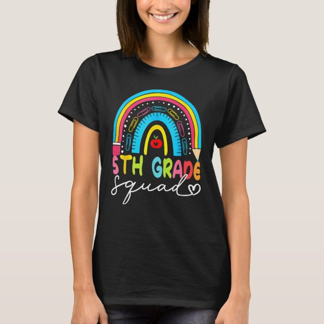 T-shirt 5th Grade Squad Teacher Student Fifth Grade Back T (Devant)