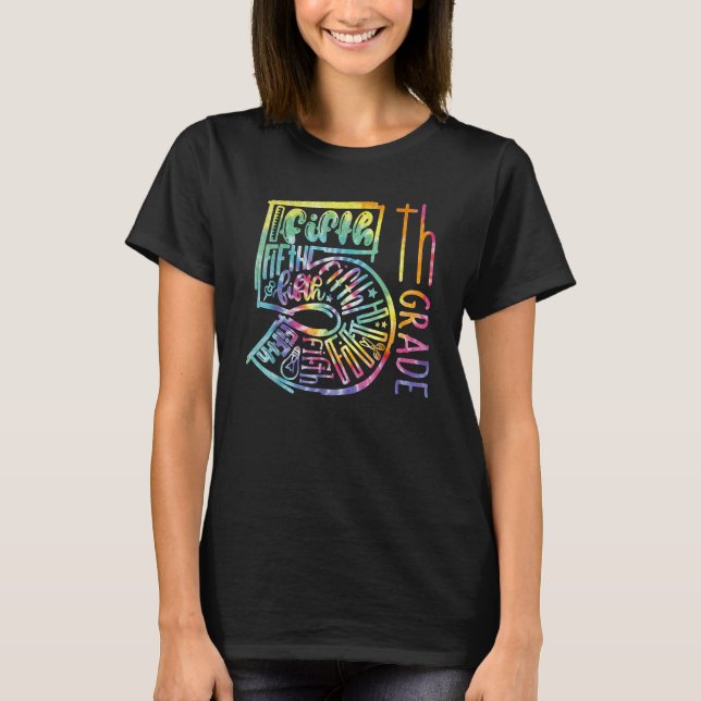 T-shirt 5th Grade Typography Team Fifth Grade Teacher Back (Devant)