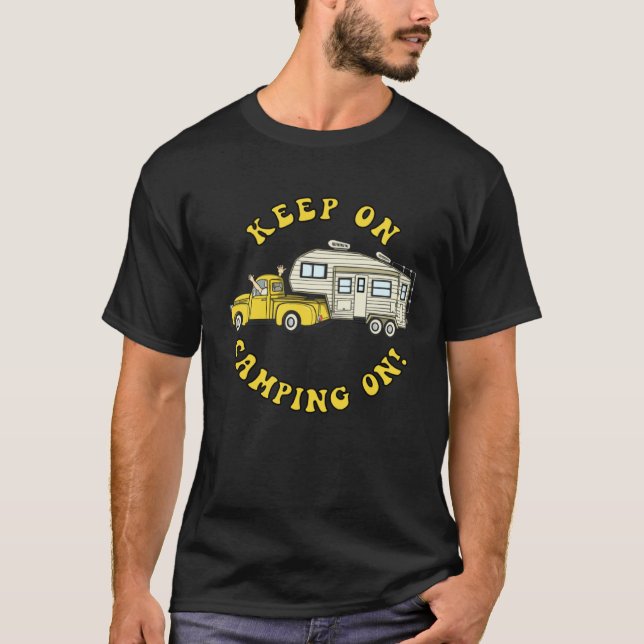 T-shirt 5th wheel KEEP ON CAMPING ON Camper Hippie (Devant)