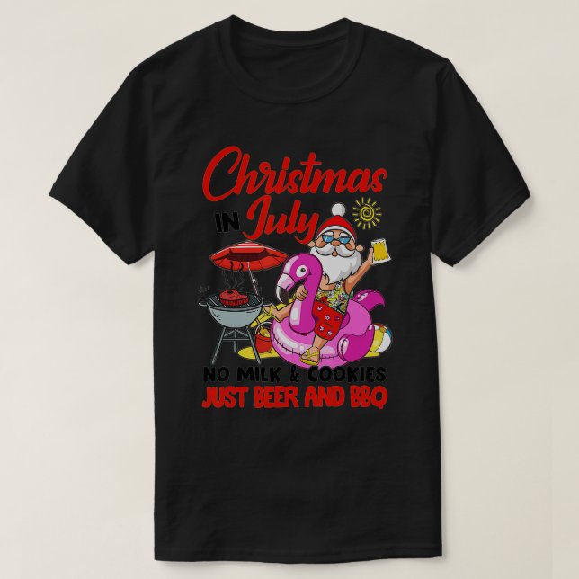 T-shirt 5zV0 Noël En Juillet Pas De Lait Et Cookie Juste A (Design devant)