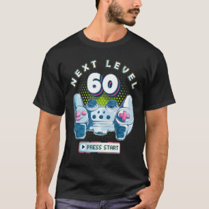 T-shirt 60 Anniversaire Gamer Niveau 60 Suivant Contrôleur
