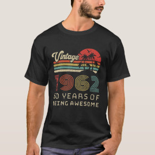 T-shirt 60 Anniversaire Vintage 1962 60E Anniversaire