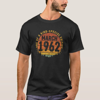 T-shirt 60 Anniversaire Vintage Mars 1962 60E Oiseau