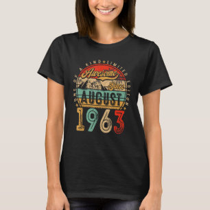 T-shirt 60 ans Awesome depuis août 1963 60e anniversaire