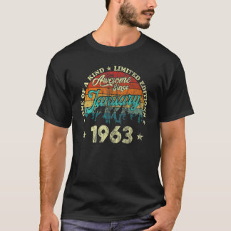 T-shirt 60 Ans Awesome depuis Janvier 1963 60e Naissance
