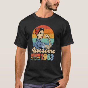 T-shirt 60 ans Awesome depuis mai 1963 Anniversaire pour W