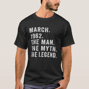 T-shirt 60 Ans Cadeaux Anniversaire L'Homme Mythe Légende 