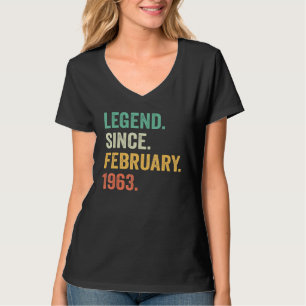 T-shirt 60 Ans Cadeaux Légende Depuis Février 1963 60e